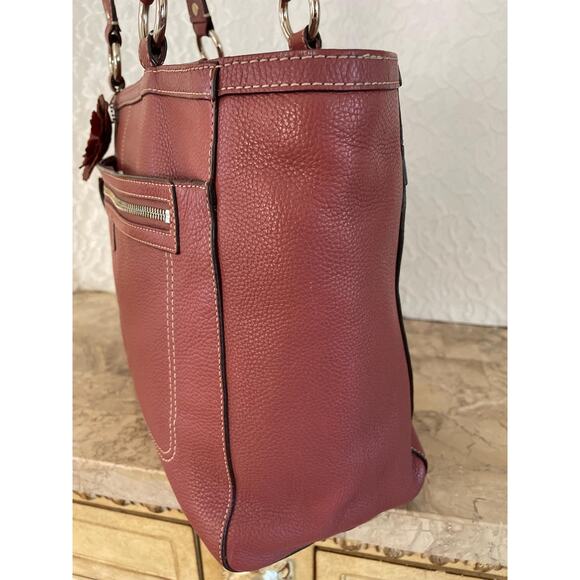 Vtg Coach Penelope large mauve pebble leather shoulder bag tote Serial F14684 - Picture 5 of 10